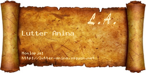 Lutter Anina névjegykártya